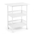 thumbnail image 4 of GOGRANT 3-Tier Mobile Utility Cart, Heavy Duty Rolling Storage Stand with Lockable Casters, Industrial Embossed MDF Shelves for Office Printer Stand, Kitchen, Classroom, 4 of 9