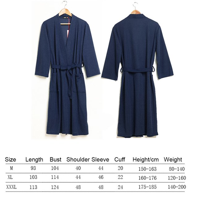Women Water Absorption Bath Robe Solid Water Absorption Bath Waffle Bathrobe Spa Home Dress Nightgown