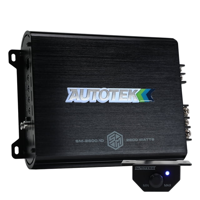 Autotek Street Machine 2600 Watt Monoblock Car Audio Amplifier with Bass Knob, Equalizer