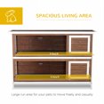 thumbnail image 4 of PawHut 2 Tier Rabbit Hutch Bunny Pet House Wooden Coop Run Brown, 4 of 10