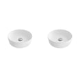 thumbnail image 1 of Stylish Vessel 14 ⅛" White Round Porcelain Bathroom Sink Set of 2 units P-229H-2, 1 of 10