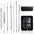 thumbnail image 1 of Tool Blackhead Removal Tool Pimple Popping Kit Comedones Pimple Extractor Kit with Leather Bag, 1 of 5