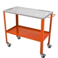 thumbnail image 1 of VEVOR Table de Soudage 36 Pouces x 18 Pouces, Table d'Établi de Soudage en Acier Capacité de Charge 1200 Lb sur Roulettes, Banc de Travail Portable à 2 Niveaux avec Roulettes de Freinage, 4 Fentes pour Outils, Trous de Fixation de 5/8 Po, 1 of 9