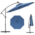 thumbnail image 1 of Gymax 10Ft Offset Hanging Umbrella Patio Outdoor w/ 32 Solar LED Lights Blue, 1 of 9