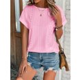 thumbnail image 3 of Hauts à Manches Courtes pour Femmes Mode Printemps/été Décontractée Ample Col Rond Manches Courtes Haut pour Femmes Aguichant Hauts d'Été pour Femmes Hauts à Manches Courtes T-Shirts pour Femmes Mode, 3 of 8