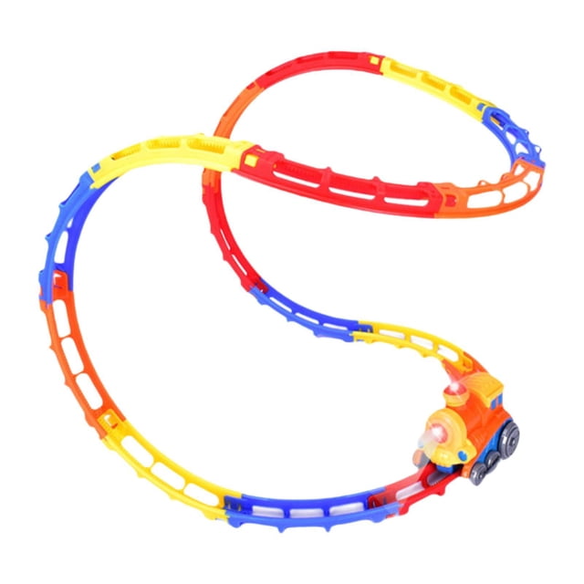 Milaget Electric Train Track Playset Educational Toy for Children Ages 3+ Years Kids Lighting