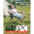 thumbnail image 3 of VEVOR Chaise de Camping Inclinable, 4 Positions Réglables, Chaise Longue Pliante Portable pour Adultes, Chaise de Plage en Maille avec Appui-Tête et Repose-Pieds, Supporte 220 Lb, Chaises de Camp Robustes pour Patio, Vert, 3 of 9