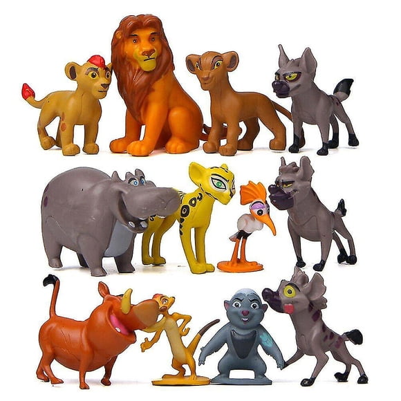 Ensemble de 12 Pcs Figurine d'Action Le Roi Lion Garde du Lion Ensemble de Jeu Simba Kion Timon Pumbaa Poupée Collection Modèle Jouets Cadeau pour Enfants-3