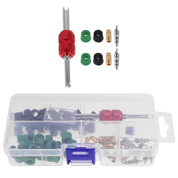 KAKOWELY Valve Core Removal Tool Set 71pcs Hvac Gasket Seal A/C Systems Valve Stem Core Remover Tools Car Air Conditioning Valve Core Remover Valve Repair Parts With Storage Box