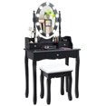 thumbnail image 1 of Costway Makeup Vanity Dressing Table Set w/10 Dimmable Bulbs and Touch Switch Black, 1 of 10