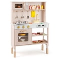 thumbnail image 1 of Costway Height Adjustable Play Kitchen Wooden Kitchen Playset with Real Lights & Sounds, 1 of 10