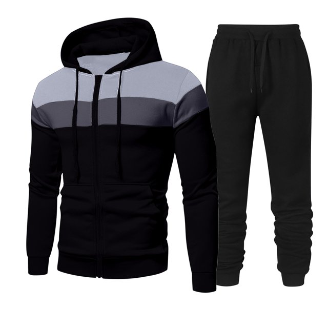 Birdeem Chemise à Manches Longues pour Hommes Ensemble de Sport à Capuche Assorti Manches Longues