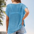 thumbnail image 4 of Yuyuzo Hauts Crochet pour Femmes Manches Courtes Chemises d'Été Col Rond Chandail Ajouré, 4 of 7