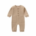 thumbnail image 1 of Autumn Spring Baby Girls Boys Cute Romper Long Sleeve Button Sweatshirt Jumpsuits, 1 of 1