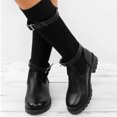 thumbnail image 5 of Bottes Chaussettes pour Femmes Automne Hiver à Talon Carré, Talon Bas, Mi-Mollet, avec Boucle de Ceinture, 5 of 5