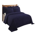 thumbnail image 3 of Better Trends Jullian Collection Couvre-Lit à Rayures en Coton Chenille Tufté Bleu Marine Lit Simple, 3 of 3
