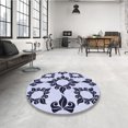thumbnail image 4 of Ahgly Company Machine Washable Indoor Round Transitional Lavender Blue Area Rugs, 6' Round, 4 of 7