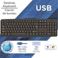 thumbnail image 2 of Elink - USB Desktop Keyboard with 104 Keys, 4 Feet Cable, Black, 2 of 3