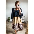 thumbnail image 4 of FOLUNSI Style-Savvy Mini Dress: Bishop Sleeves & Tiger Stripe Vibe, 4 of 5