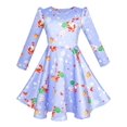 thumbnail image 1 of Girls Dress Blue Christmas Santa Xmas Tree New Year Gift 7 Years, 1 of 7