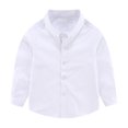 thumbnail image 1 of Tranfacy Chemises Blanches à Boutons pour Garçons et Filles 2-15 Ans Manches Longues Col Rabattu Tenue d'Automne pour l'École, 1 of 1