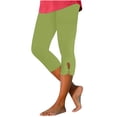 thumbnail image 1 of Birdeem Womens Summer High Waisted Solid Color Capris Matching Slim Fitting Yoga Gym Pants, 1 of 11