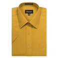 thumbnail image 2 of Allsense Chemise Habillée pour Hommes, Coupe Régulière, Manches Courtes Formelles, Jaune, Col 14.5 Pouces, Petit, 2 of 4
