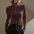 thumbnail image 4 of AherBiu Chandails à Manches Longues pour Femmes Couche de Base sous-Maillots Col Roulé Coupe Ajustée T-Shirts Blouse, 4 of 7