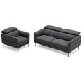 thumbnail image 1 of Costway Ensemble de Salon 2 Pcs Canapé en Tissu et Fauteuil d'Appoint avec Appuie-Tête Réglable Gris, 1 of 10