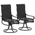 thumbnail image 1 of Outsunny Patio Swivel Chairs w/ Mesh Fabric Seat Rocking Chairs, Black, 1 of 10