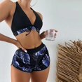 thumbnail image 5 of Sexy Bathing Suits for Women Womens Solid Bikini Strap Bikini Deep V Sexy Split Swimsuit Set Three-Piece Swimming Suit Womens Bikini Bathing Suits Bathing Suits Women Bikini, 5 of 5