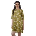 thumbnail image 1 of Moomaya Robes Courtes d'Été pour Femmes Imprimées Coupe Droite en Georgette Mousse Robe Évasée, 1 of 4