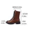 thumbnail image 4 of zhenglin Bottines à Lacets pour Femmes à Talon Bas Bout Rond - Bottillons Décontractés Style Britannique Audacieux pour l'Automne et l'Hiver, Design Tendance Chic Polyvalent avec Esthétique Douce et Cool, 4 of 8