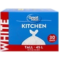 thumbnail image 1 of Great Value Tall Kitchen Garbage Bags, 45L , 30bags, 1 of 4