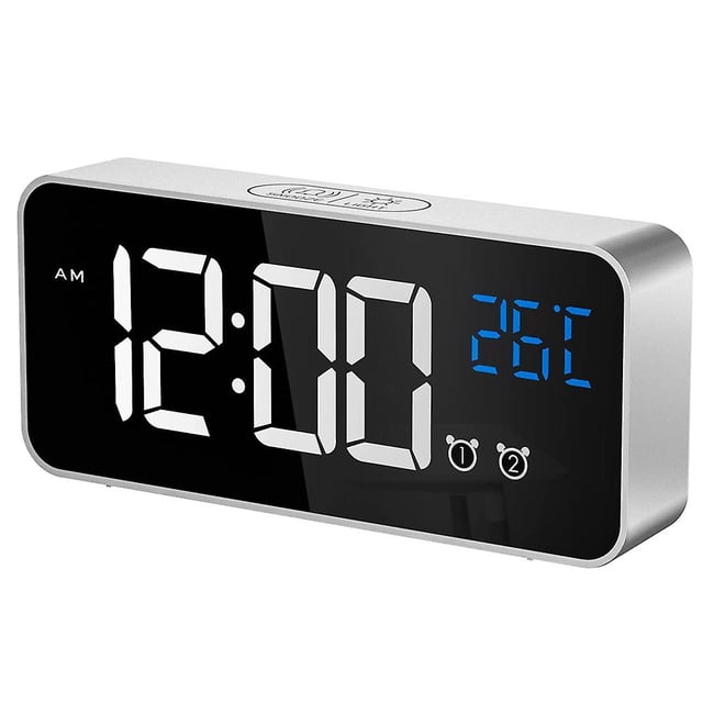 Large Digital Alarm Clock For Visually Impaired - Big Electric Clock For Bedroom, Jumbo Number Display, Fully Dimmable Brightness Dimmer, Usb Ports,
