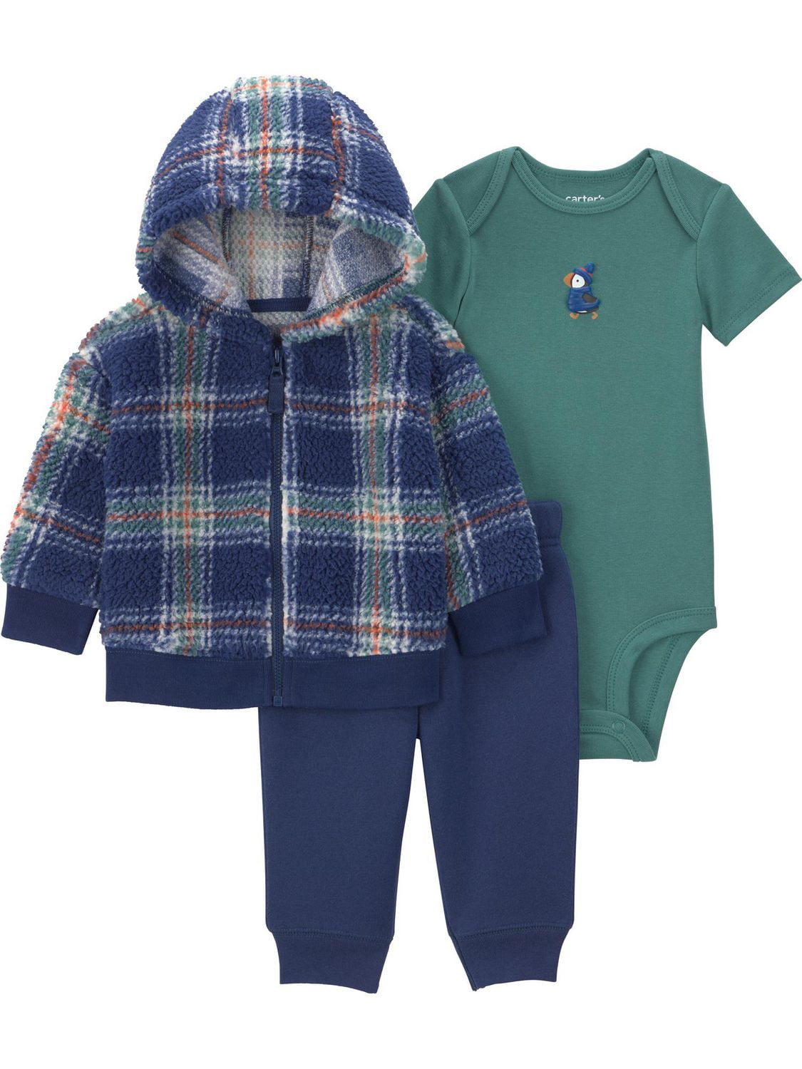 Carter's Child of Mine Baby Boy 3-Piece Plaid Cardigan Set