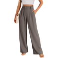 thumbnail image 2 of LYMAYTER Pantalon Grand Taille Haute pour Femmes Pantalon Décontracté Extensible Respirant Formel, 2 of 9