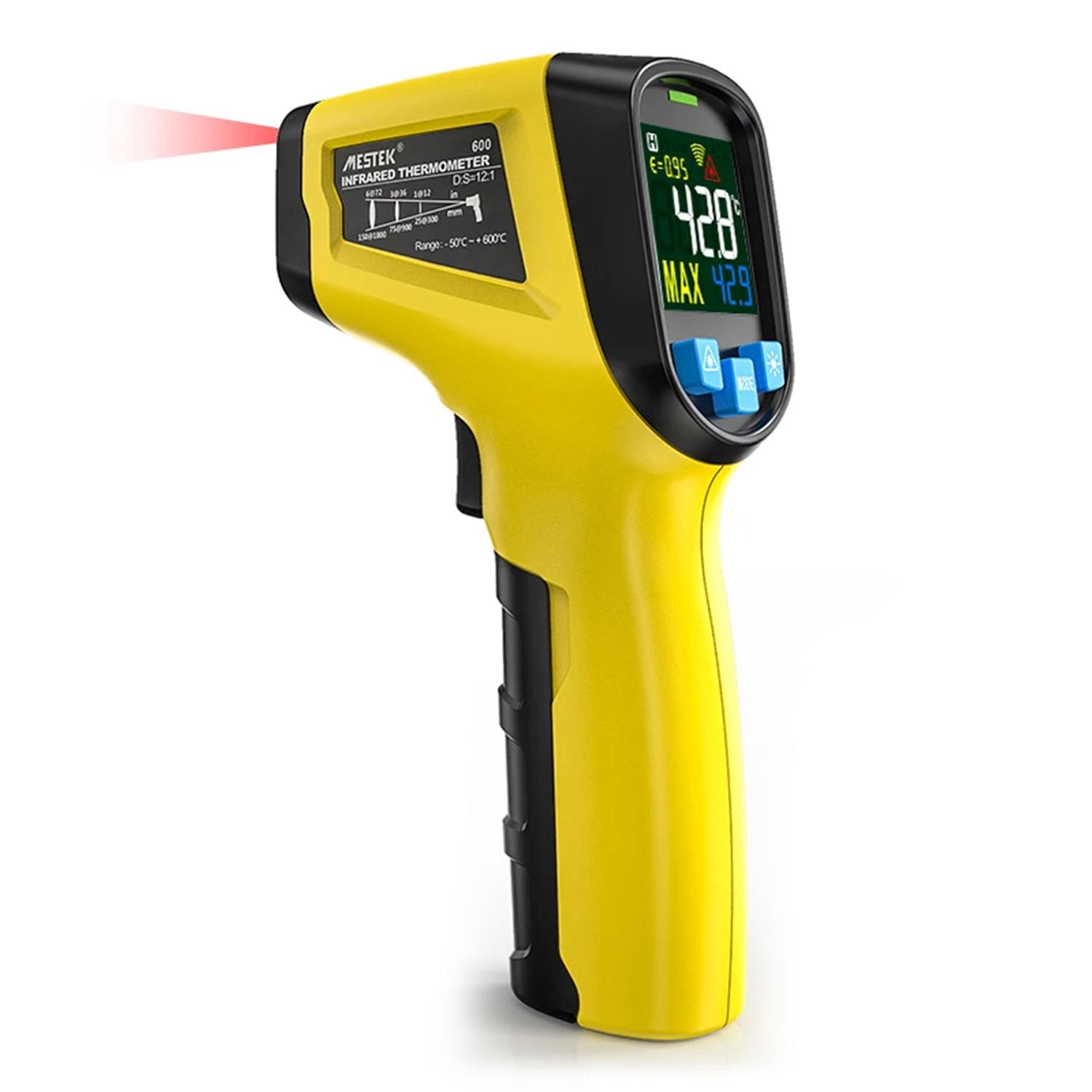 Industrial infrared thermometer Handheld digital infrared industrial thermometer Laser temperature gun Non-contact infrared LCD pyrometer 400-600 degrees temperature gun Multi-function thermometer