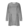 thumbnail image 4 of Timegard Women Long Sleeve Tops with Pockets Round Neck Casual Trendy T Shirts Solid Color Comfy Basic Shirts, 4 of 6