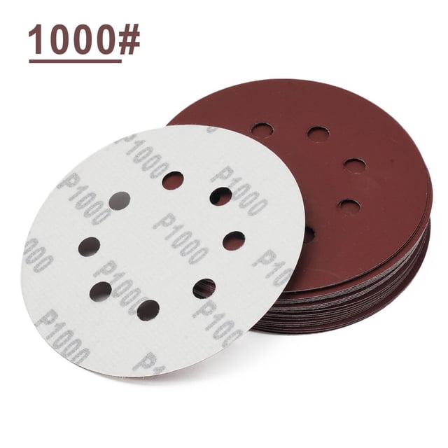 Bgsha 20pcs 5 Inch 125mm Round Sandpaper 8 Hole Sanding Discs Hook & Loop Grit 40-2000