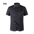 thumbnail image 4 of letairis Stay Comfortable And Professional In Lightweight Short Sleeve Chef Uniforms black xxl 1Set, 4 of 6