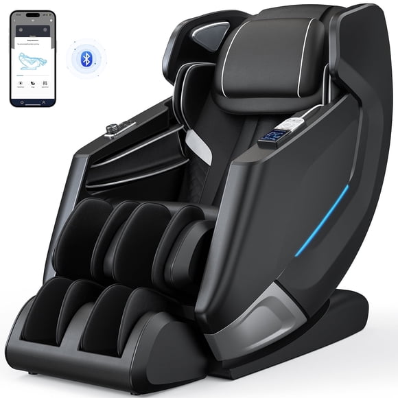 Upgo Fauteuil de Massage 4D, Fauteuil Inclinable à Gravité Zéro pour Tout le Corps avec Piste SL, Contrôle par Application, Bluetooth et Rallonge Électrique du Mollet