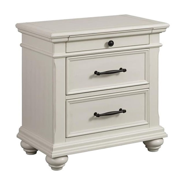 Picket House Furnishings Brooks Table de Nuit à 3 Tiroirs avec Ports USB