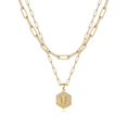 thumbnail image 1 of Colliers à Initiale Superposés pour Femmes, Collier Chaîne Trombone Simple Mignon Pendentif Lettre Hexagone Collier Ras-du-Cou à Initiale Colliers Superposés Dorés pour Femmes, UGold, 1 of 5