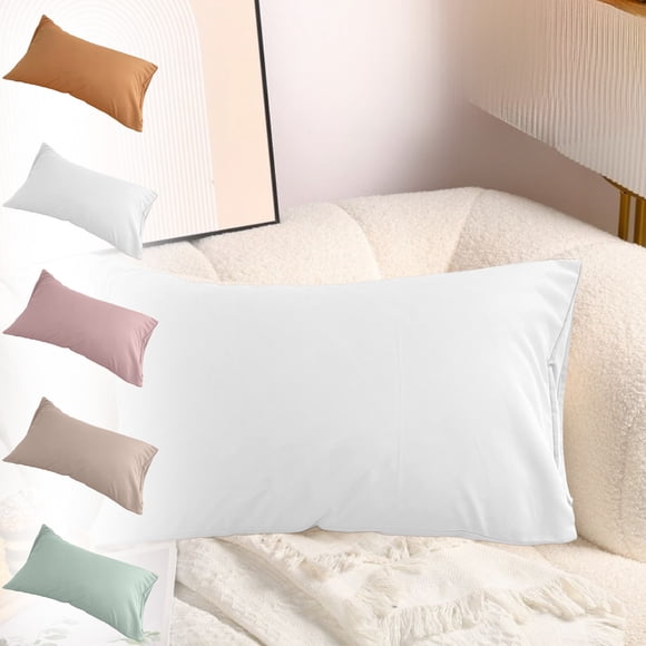 Yunuuuoa Japanese Style Washed Cotton Pillow Cover Single Side Solid Color Soft Breathable Decorative Bedding Pillowcase 74x48cm
