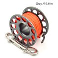 thumbnail image 1 of Maoww Keep Diving Spool Reel Portable Solid Color Polyester Rope Reels Freediving Fishing Underwater Accessories with Double End Hook Grey 30m, 1 of 6
