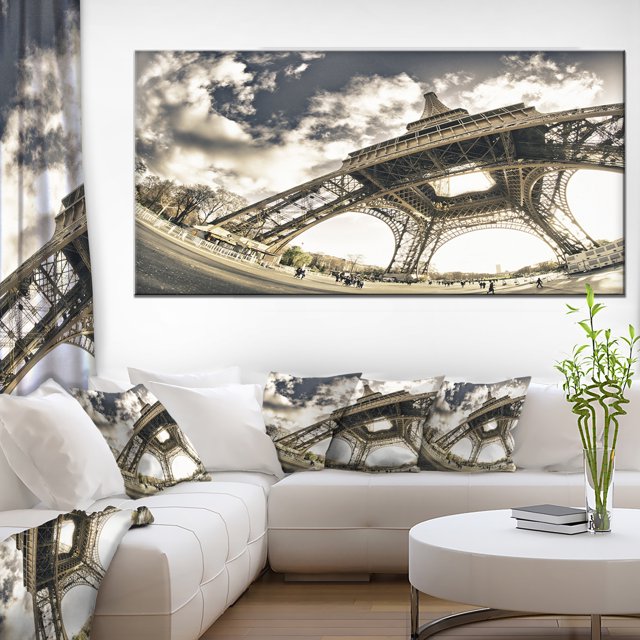 Paris Eiffel Towerin Sunny Winter Morning - Extra Large Canvas Art Print