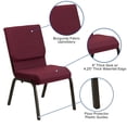 thumbnail image 2 of HERCULES Series 18.5''W Stacking Church Chair in Burgundy Patterned Fabric - Gold Vein Frame, 2 of 9
