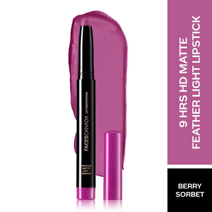 Facescanada Ultime Pro HD Lèvres et Apprêt Mat Intense, Sorbet aux Baies 09, 1,4g