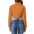 thumbnail image 3 of INSPIRE CHIC Veste en Denim Courte Délavée pour Femme à Col Rabattu, Effilochée, Boutonnée, Printemps Été, Brun m, 3 of 6